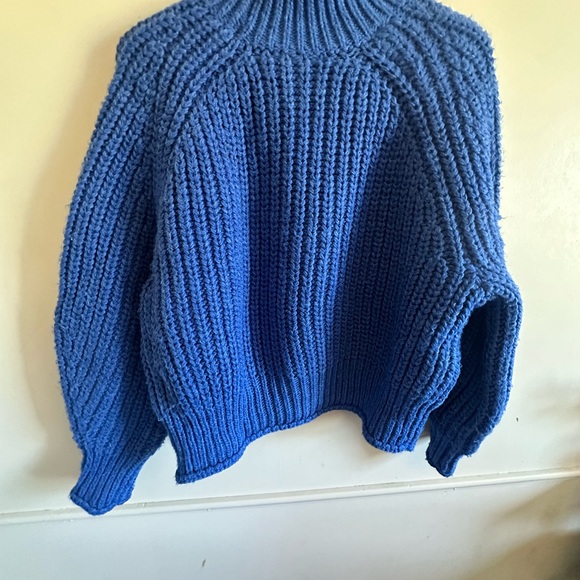 Blue Wool Thick Sweater with Ribbed Knit - Picture 2 of 2